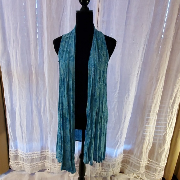 LOST RIVER LONG VEST CRINKLE WITH MATCHING SCARF - Picture 2 of 7